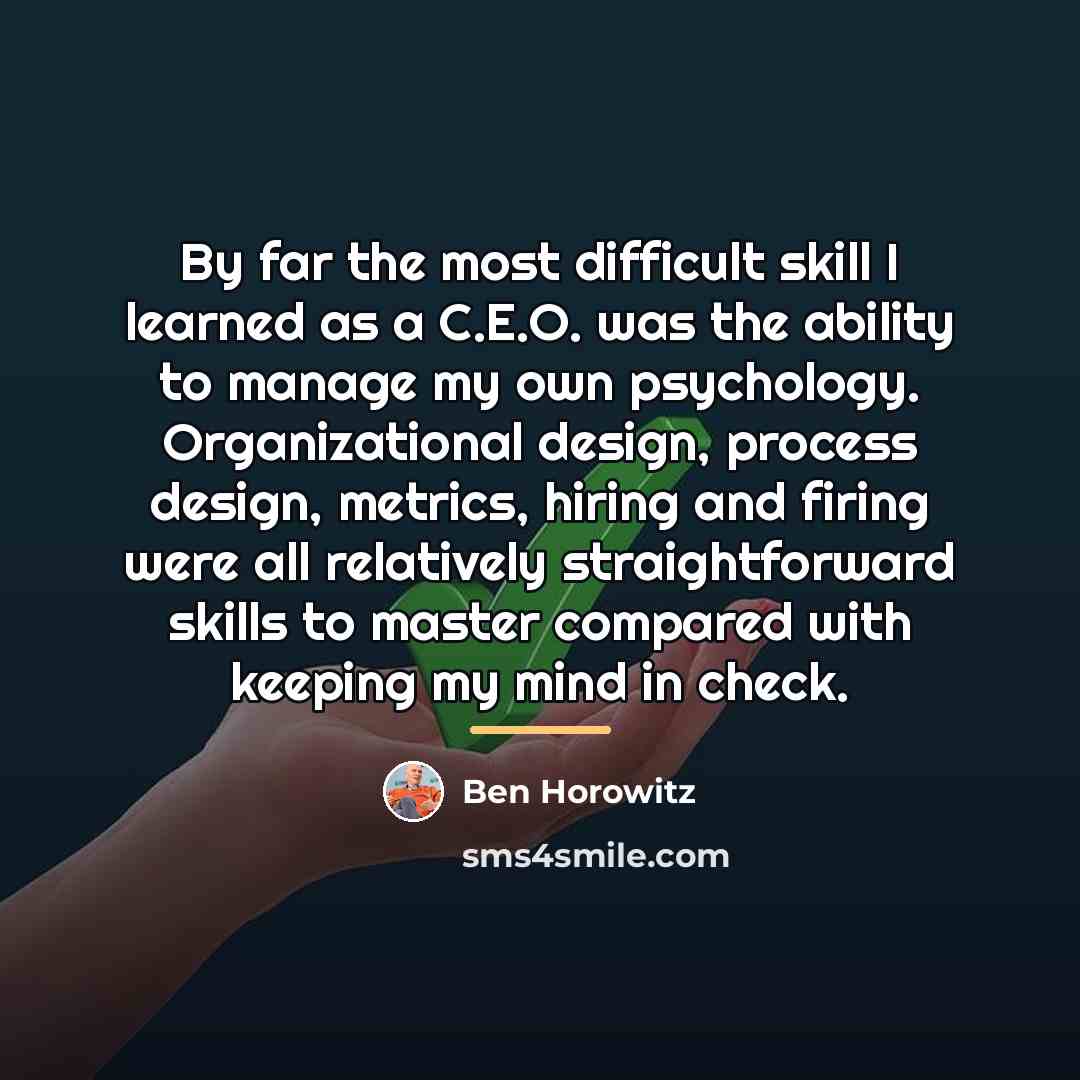 “By far the most difficult skill I learned as a…” quote by Ben Horowitz