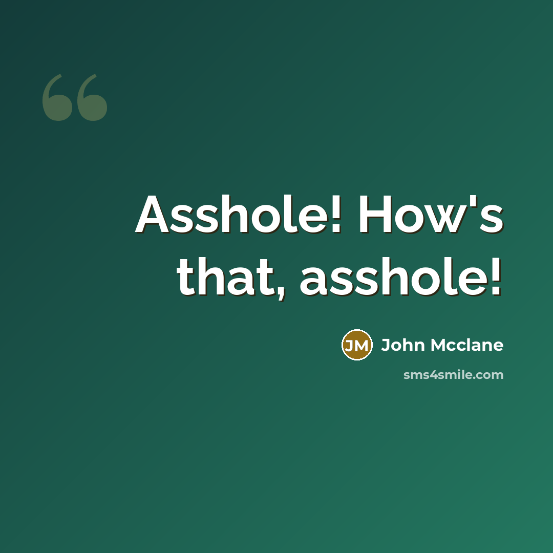 “Asshole! How's that, asshole!…” quote by John Mcclane