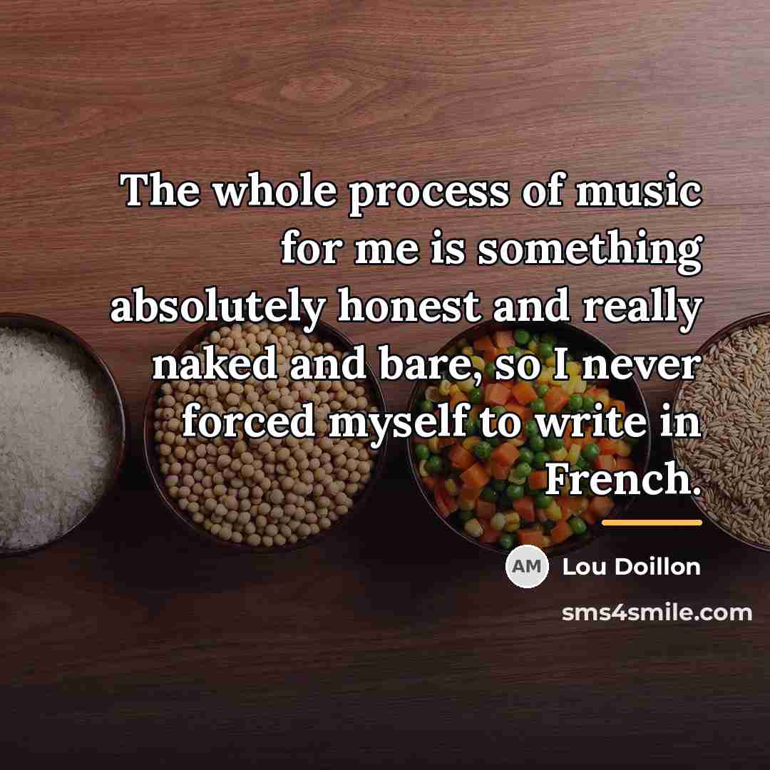 “The whole process of music for me is something absolutely…” quote by Lou Doillon