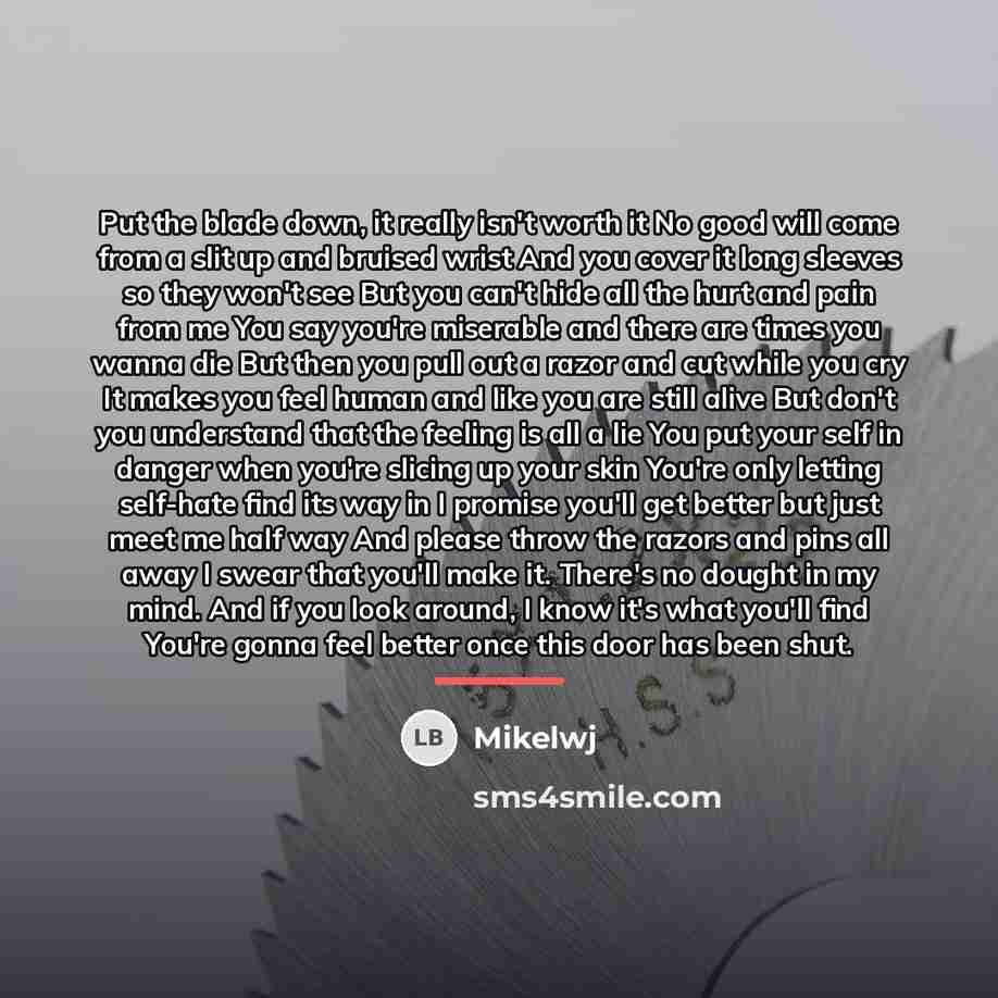 “Put the blade down, it really isn't worth it No…” quote by Mikelwj