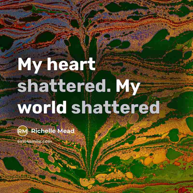 “My heart shattered. My world shattered…” quote by Richelle Mead