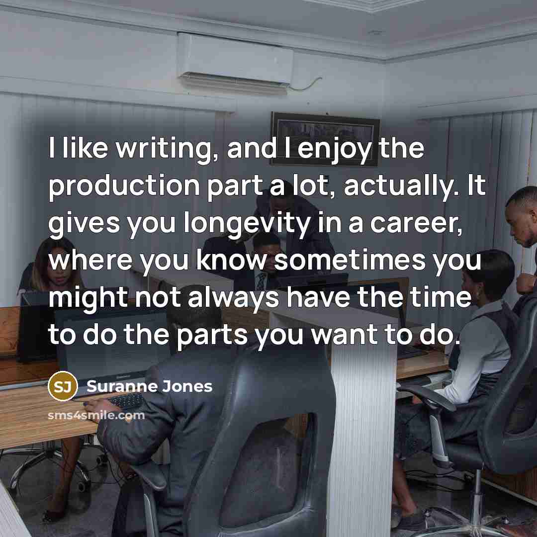 “I like writing, and I enjoy the production part a…” quote by Suranne Jones