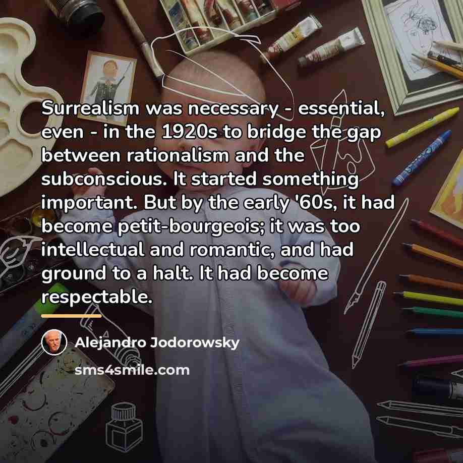 “Surrealism was necessary - essential, even - in the 1920s…” quote by Alejandro Jodorowsky
