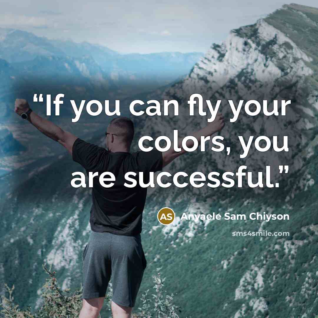 “If you can fly your colors, you are successful.” quote by Anyaele Sam Chiyson