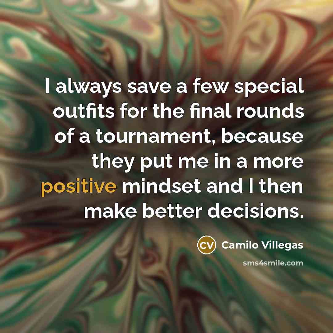 “I always save a few special outfits for the final…” quote by Camilo Villegas