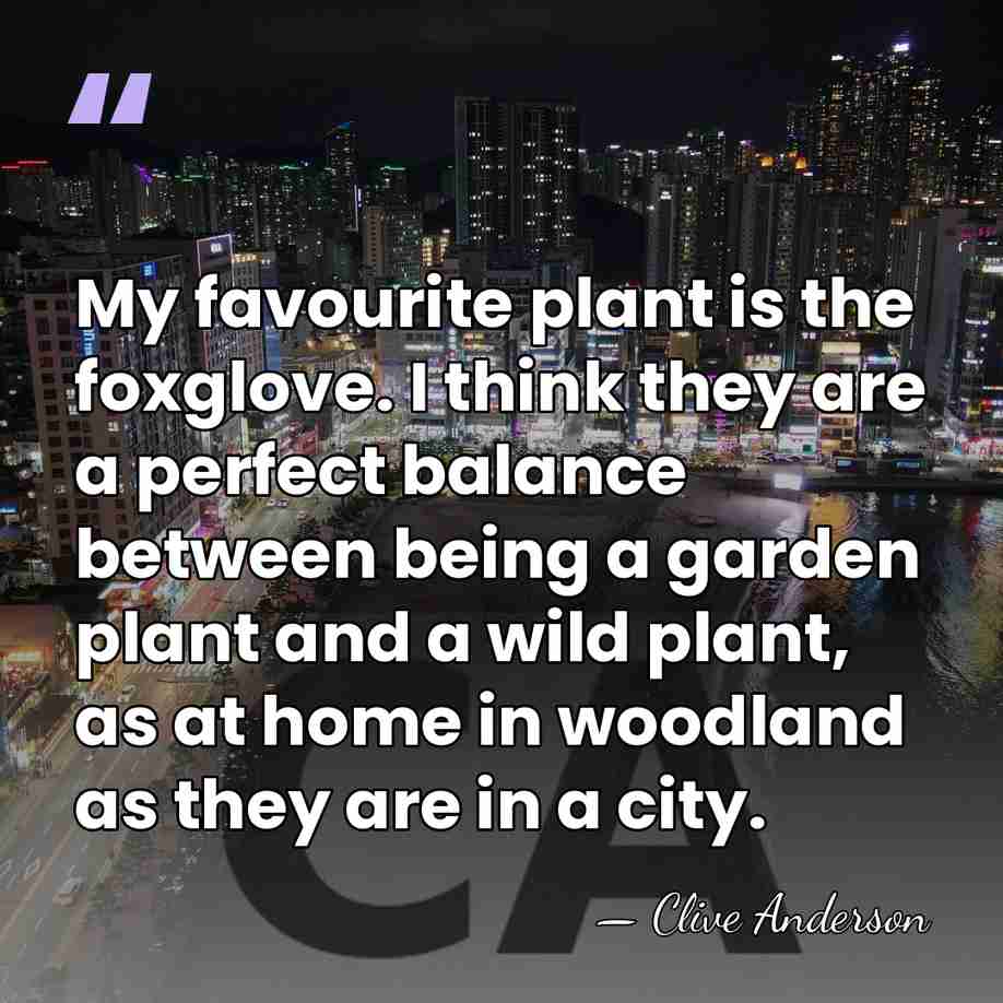 My favourite plant is the foxglove. I think they are a perfect&hellip; - Clive Anderson