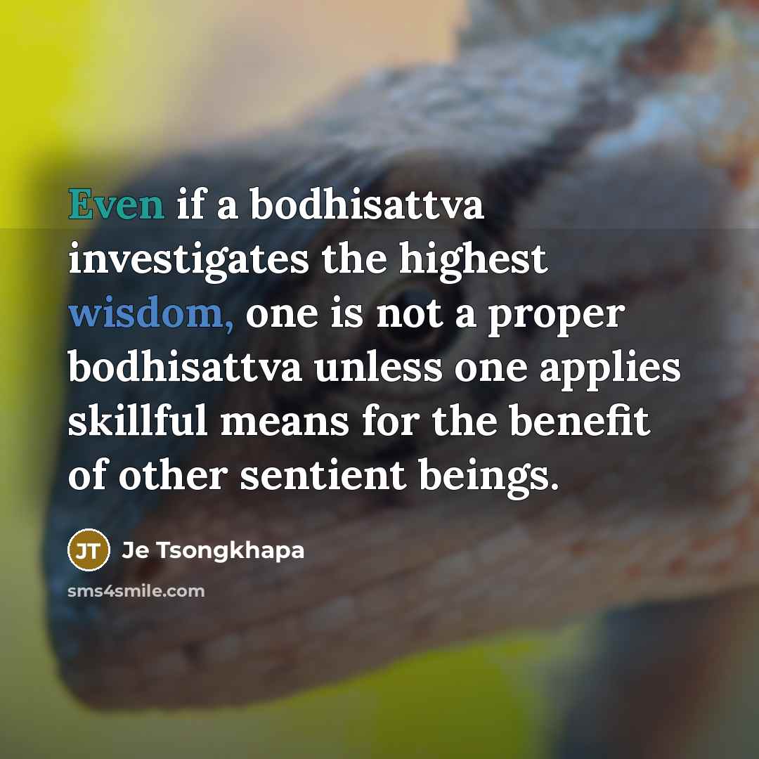 “Even if a bodhisattva investigates the highest wisdom, one is…” quote by Je Tsongkhapa