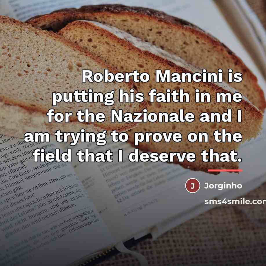 “Roberto Mancini is putting his faith in me for the…” quote by Jorginho