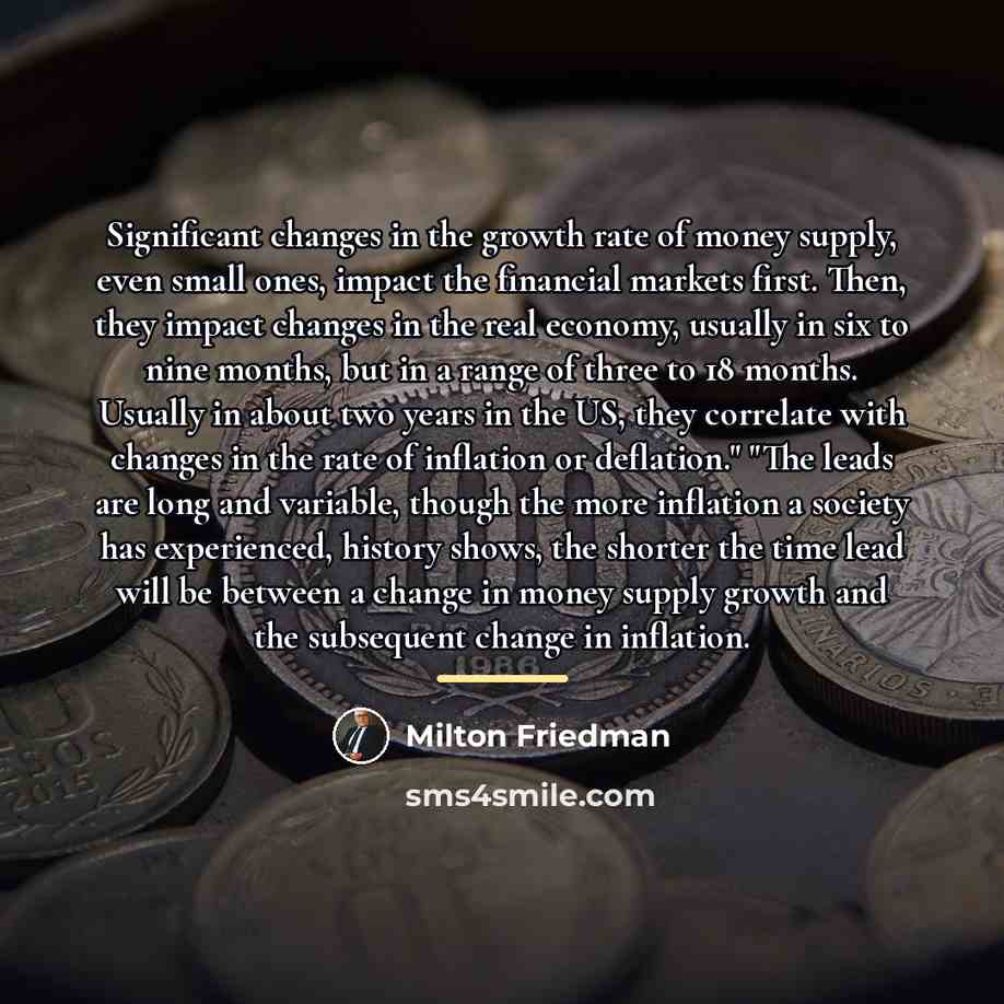 “Significant changes in the growth rate of money supply, even…” quote by Milton Friedman