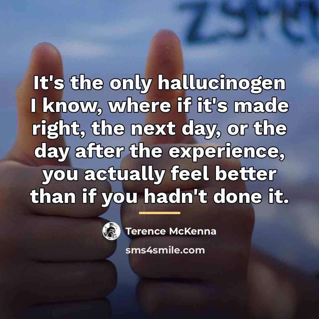 “It's the only hallucinogen I know, where if it's made…” quote by Terence McKenna