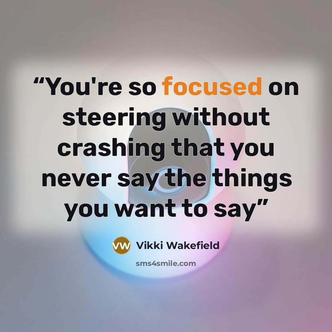 “You're so focused on steering without crashing that you never say the things you want to say” quote by Vikki Wakefield
