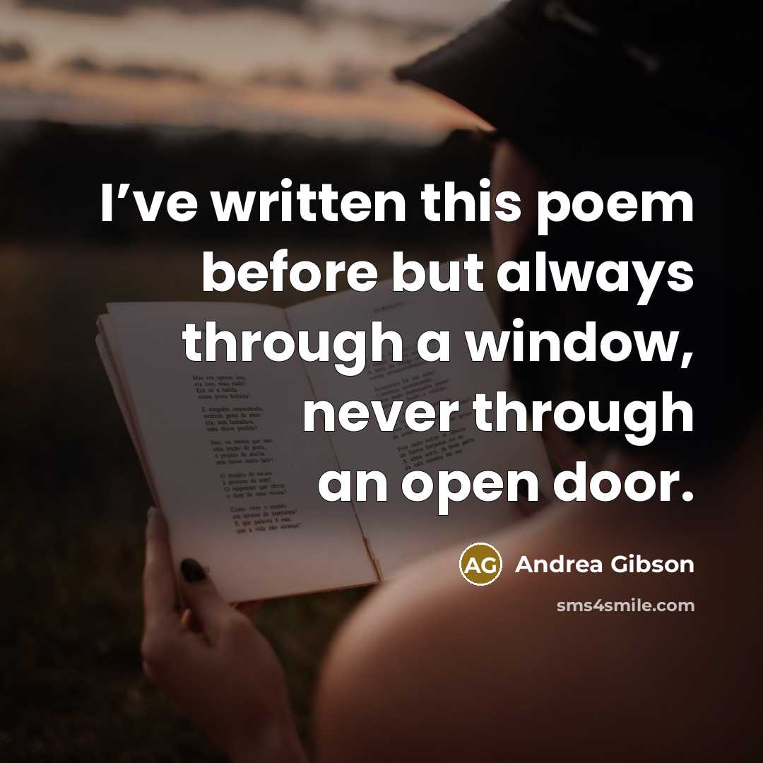 “I’ve written this poem before but always through a window,…” quote by Andrea Gibson