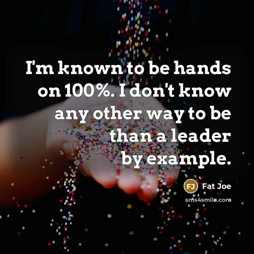 “I'm known to be hands on 100%. I don't know…” quote by Fat Joe
