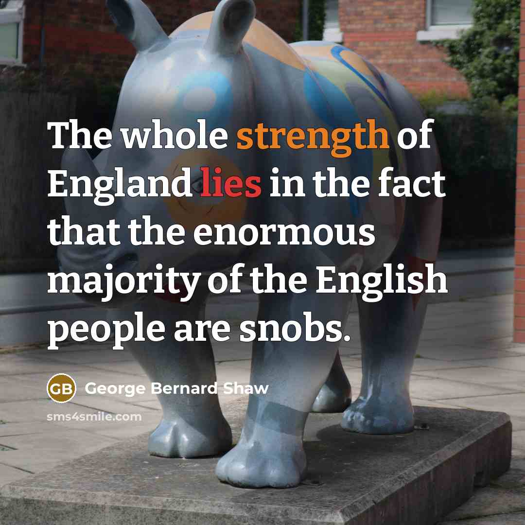 “The whole strength of England lies in the fact that…” quote by George Bernard Shaw