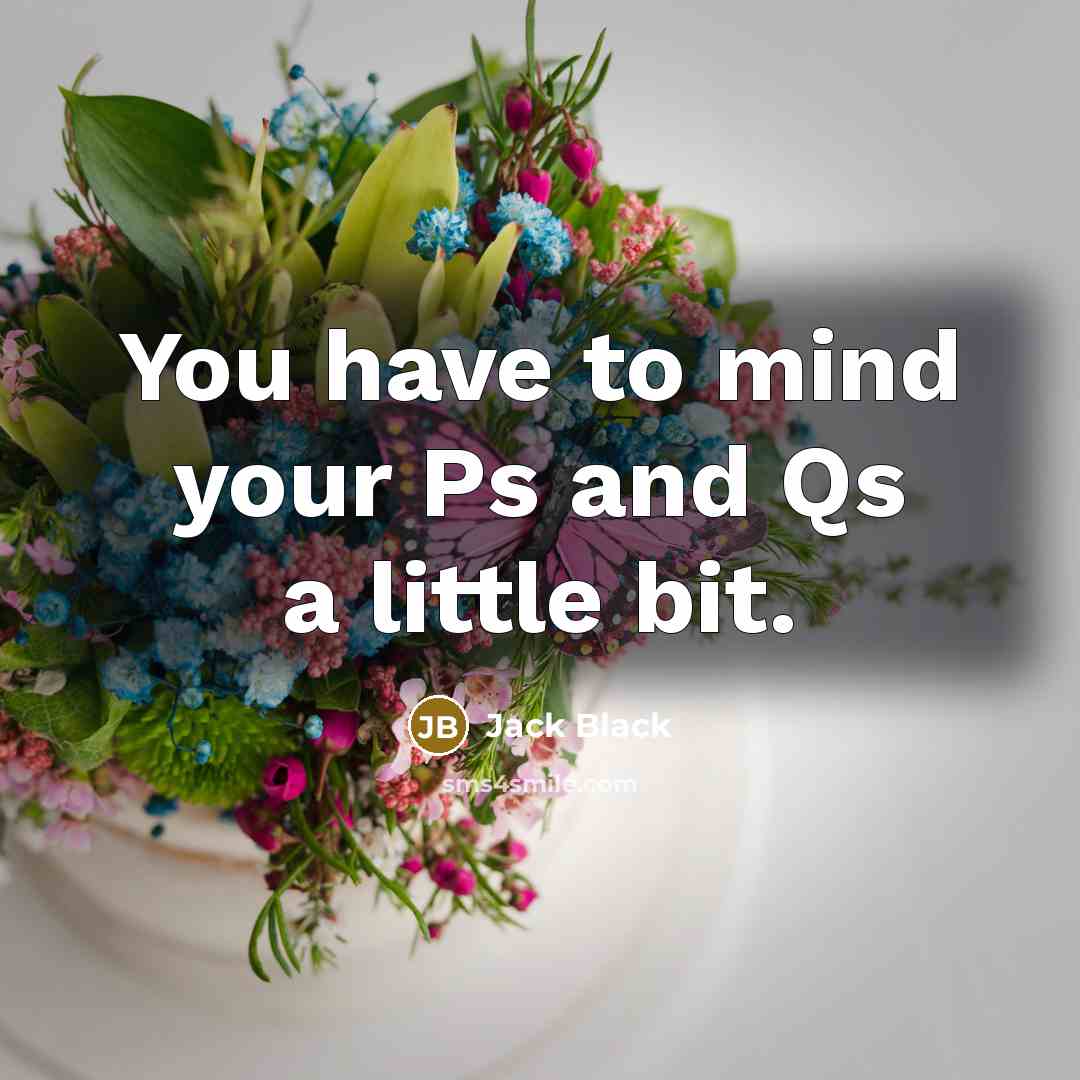 “You have to mind your Ps and Qs a little…” quote by Jack Black