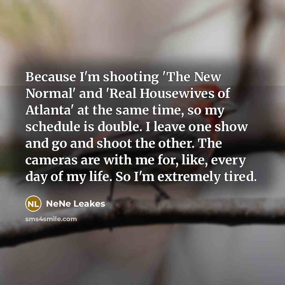 “Because I'm shooting 'The New Normal' and 'Real Housewives of…” quote by NeNe Leakes
