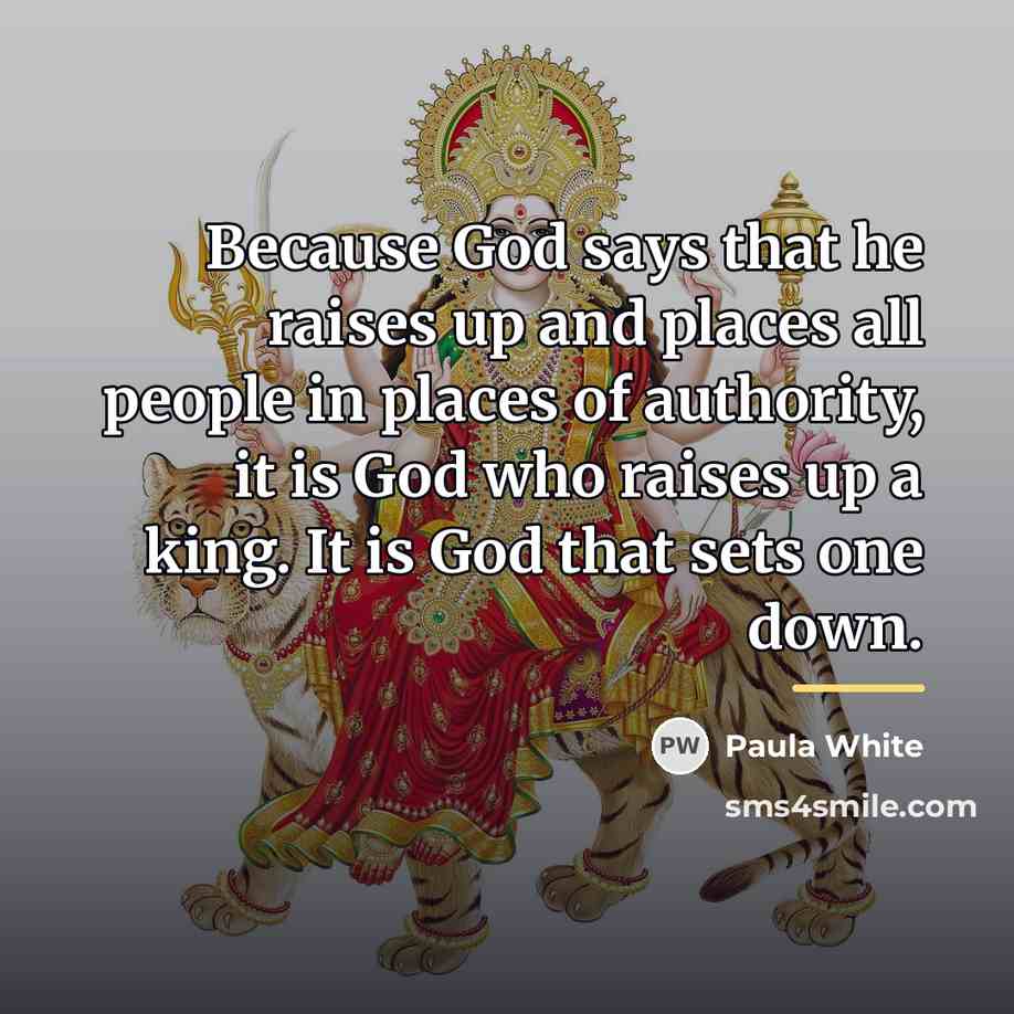 “Because God says that he raises up and places all…” quote by Paula White