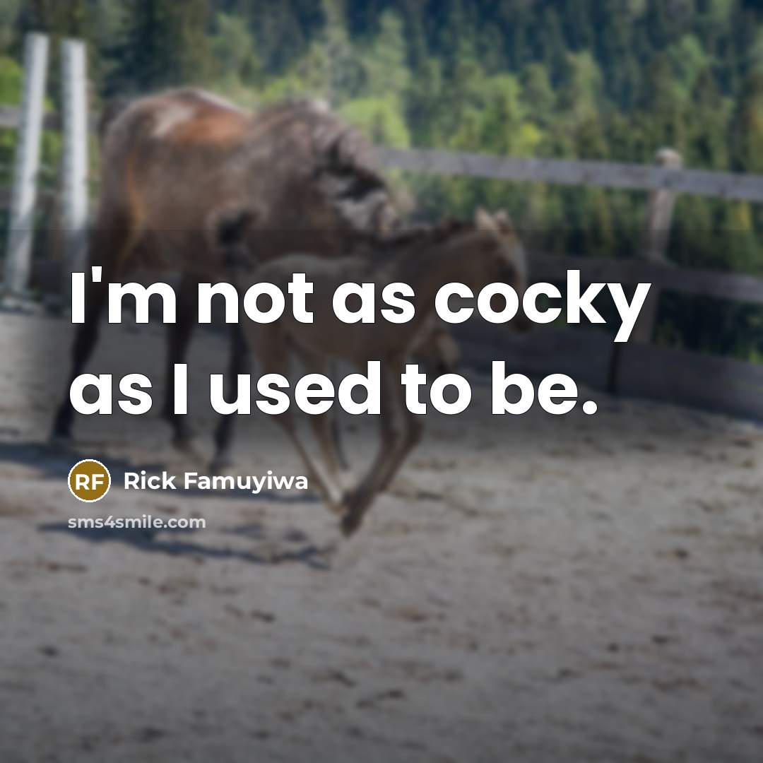 “I'm not as cocky as I used to be.…” quote by Rick Famuyiwa