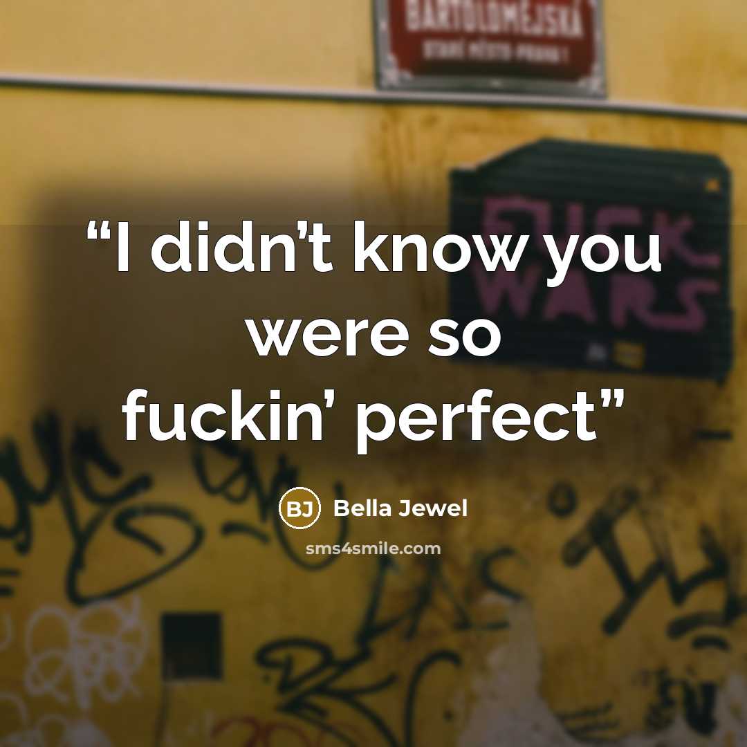 “I didn’t know you were so fuckin’ perfect” quote by Bella Jewel