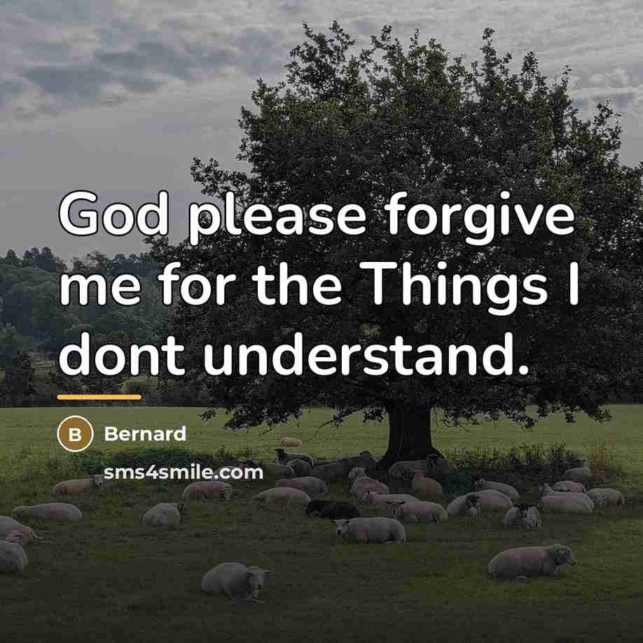 “God please forgive me for the Things I dont understand.…” quote by Bernard