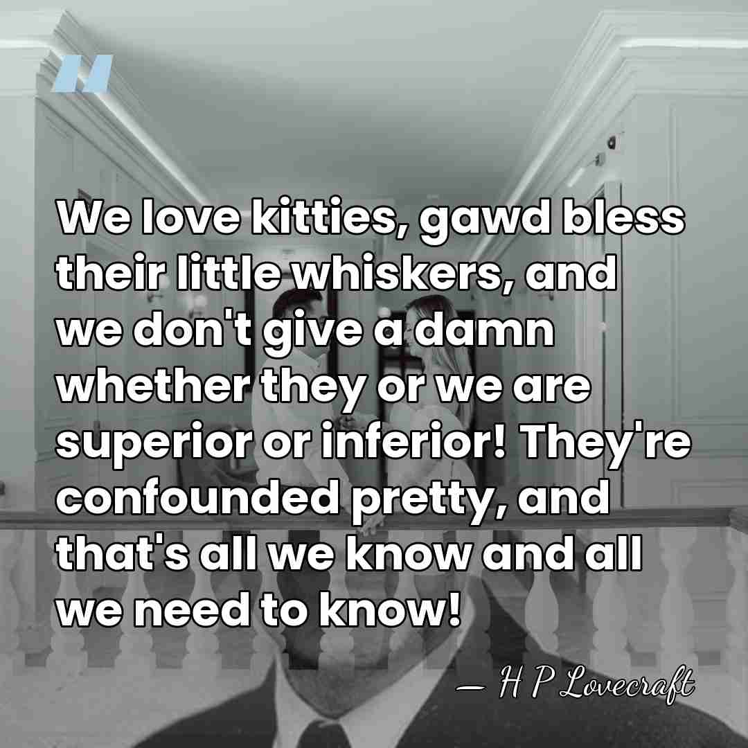 We love kitties, gawd bless their little whiskers, and we don't give&hellip; - H P Lovecraft