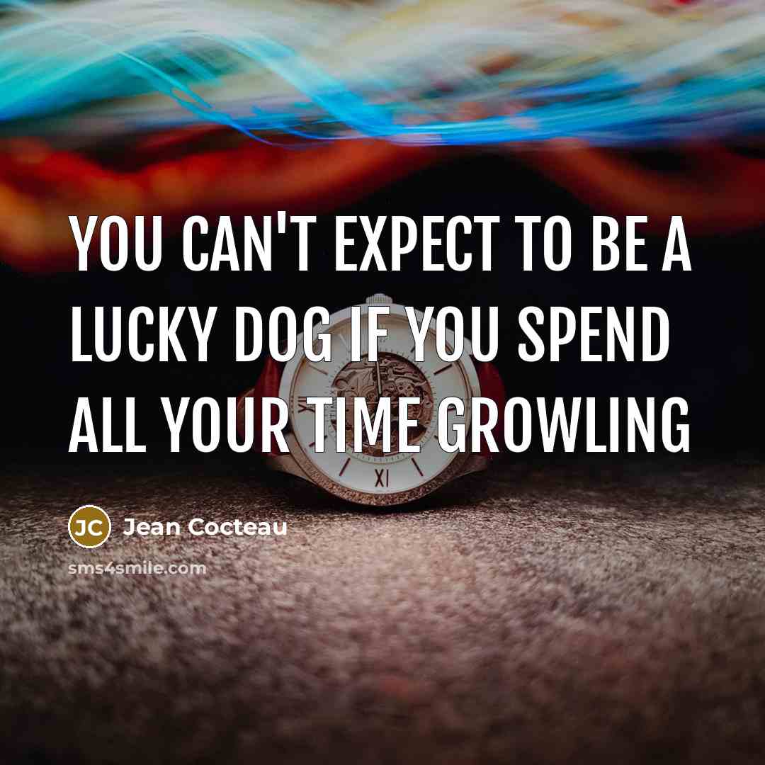 “You can't expect to be a lucky dog if you…” quote by Jean Cocteau