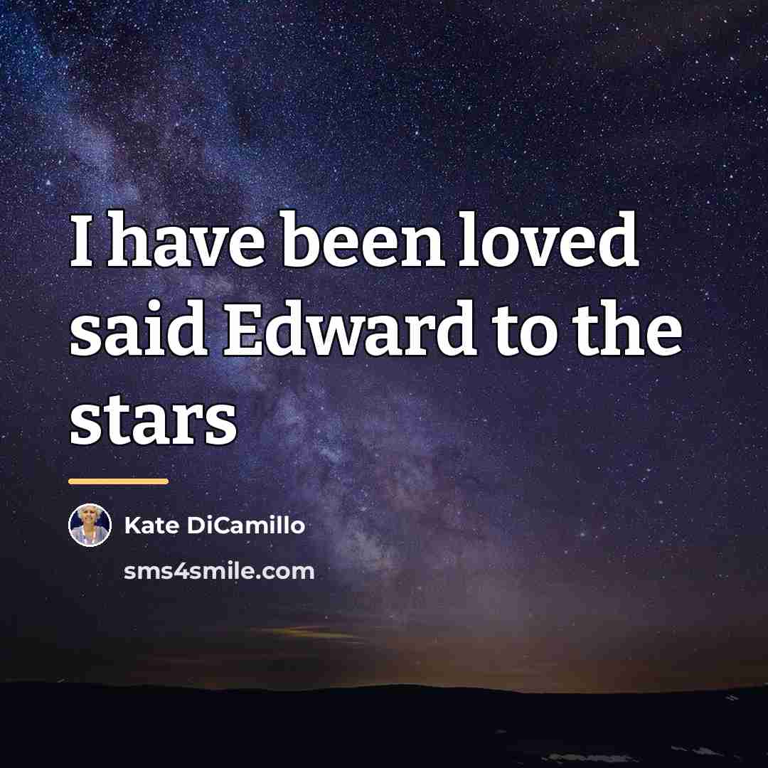 “I have been loved said Edward to the stars…” quote by Kate DiCamillo