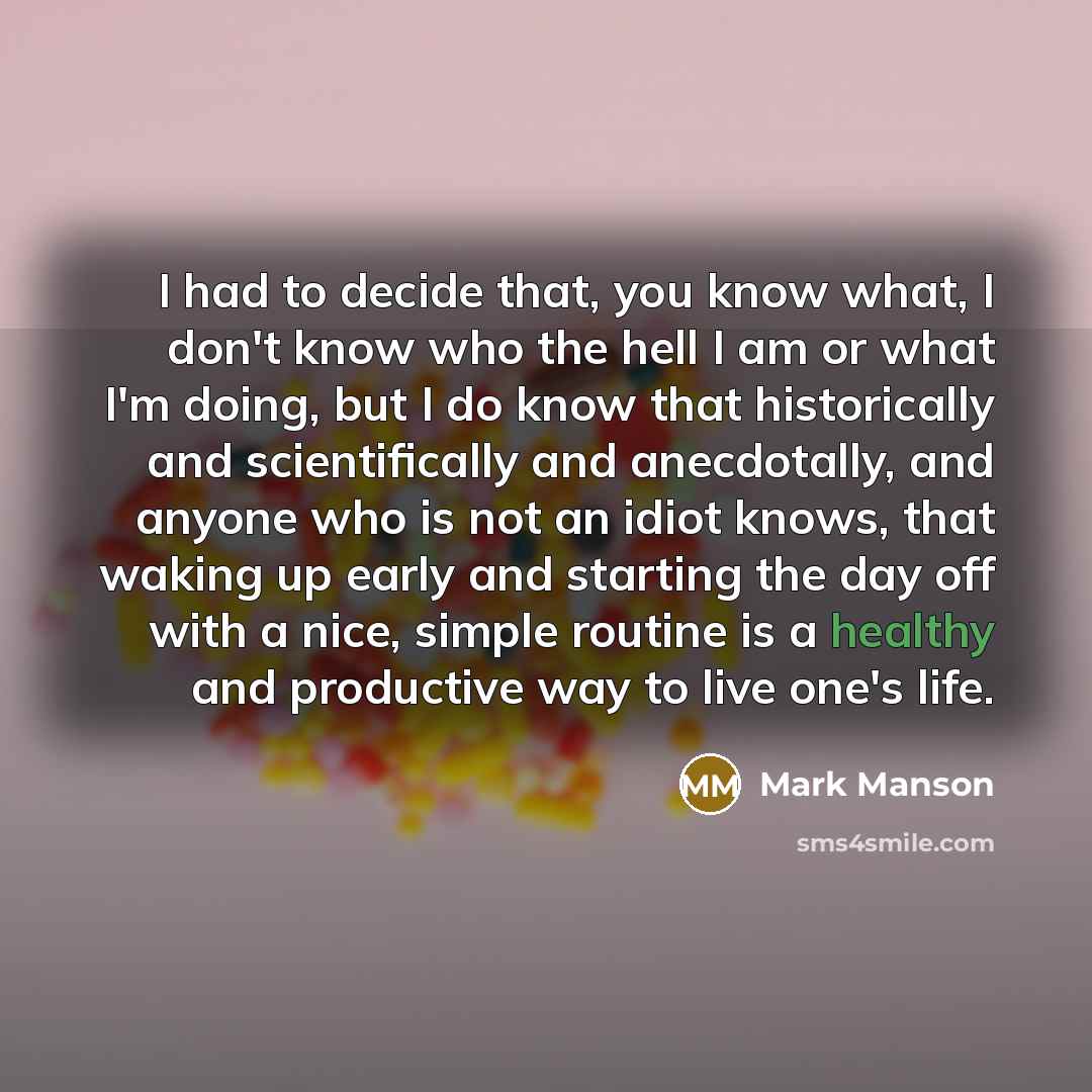 “I had to decide that, you know what, I don't…” quote by Mark Manson