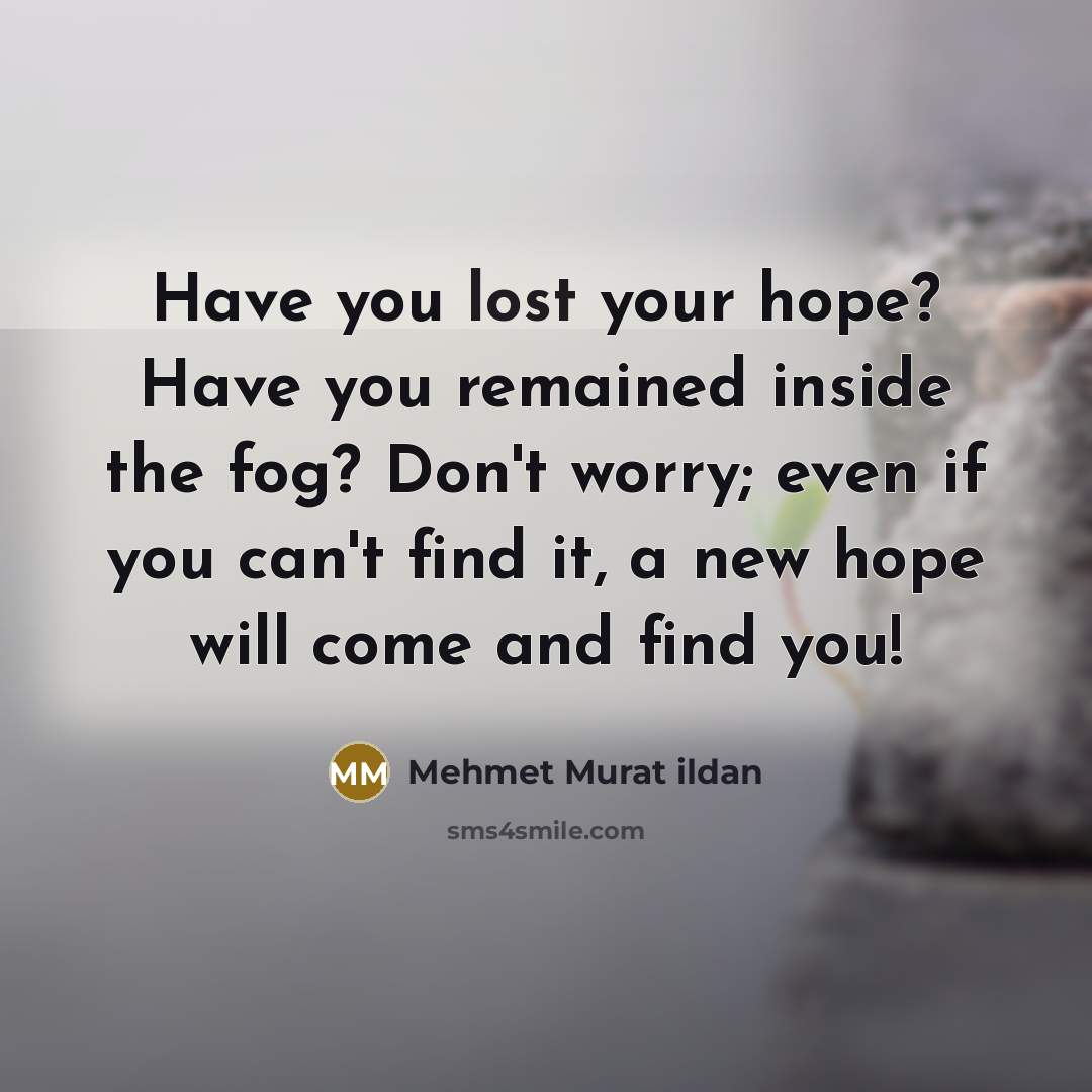 “Have you lost your hope? Have you remained inside the…” quote by Mehmet Murat Ildan