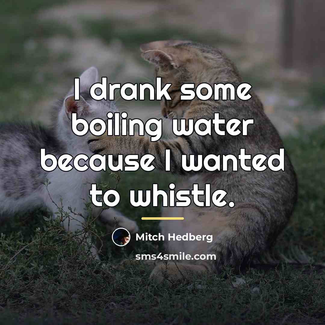 “I drank some boiling water because I wanted to whistle.…” quote by Mitch Hedberg