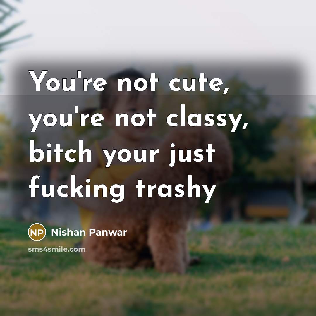 “You're not cute, you're not classy, bitch your just fucking…” quote by Nishan Panwar
