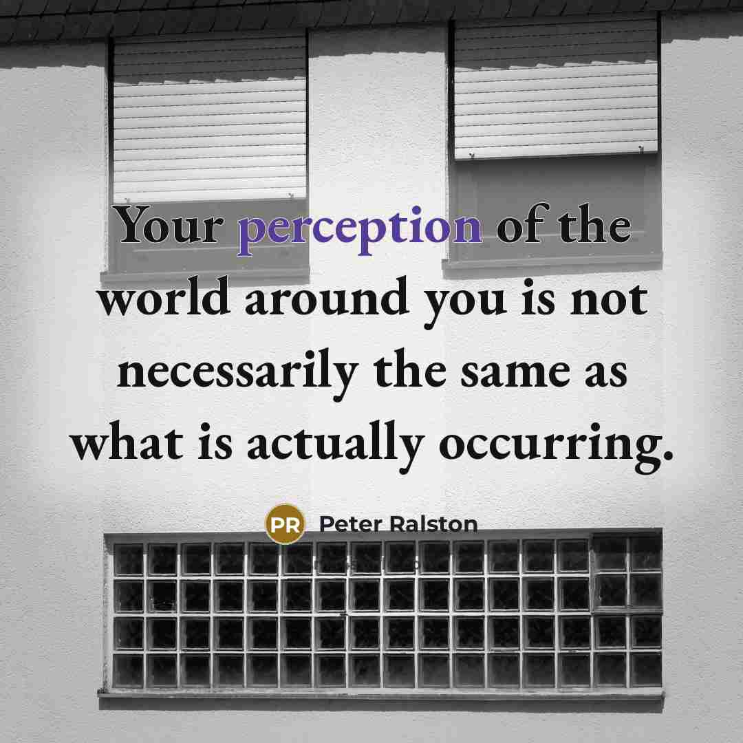 “Your perception of the world around you is not necessarily…” quote by Peter Ralston