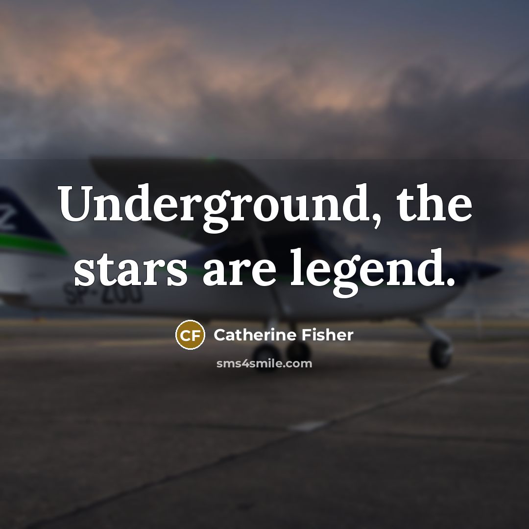 “Underground, the stars are legend.…” quote by Catherine Fisher