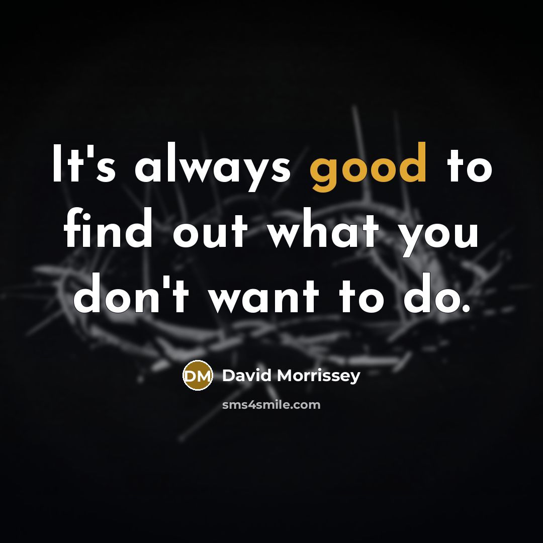 “It's always good to find out what you don't want…” quote by David Morrissey