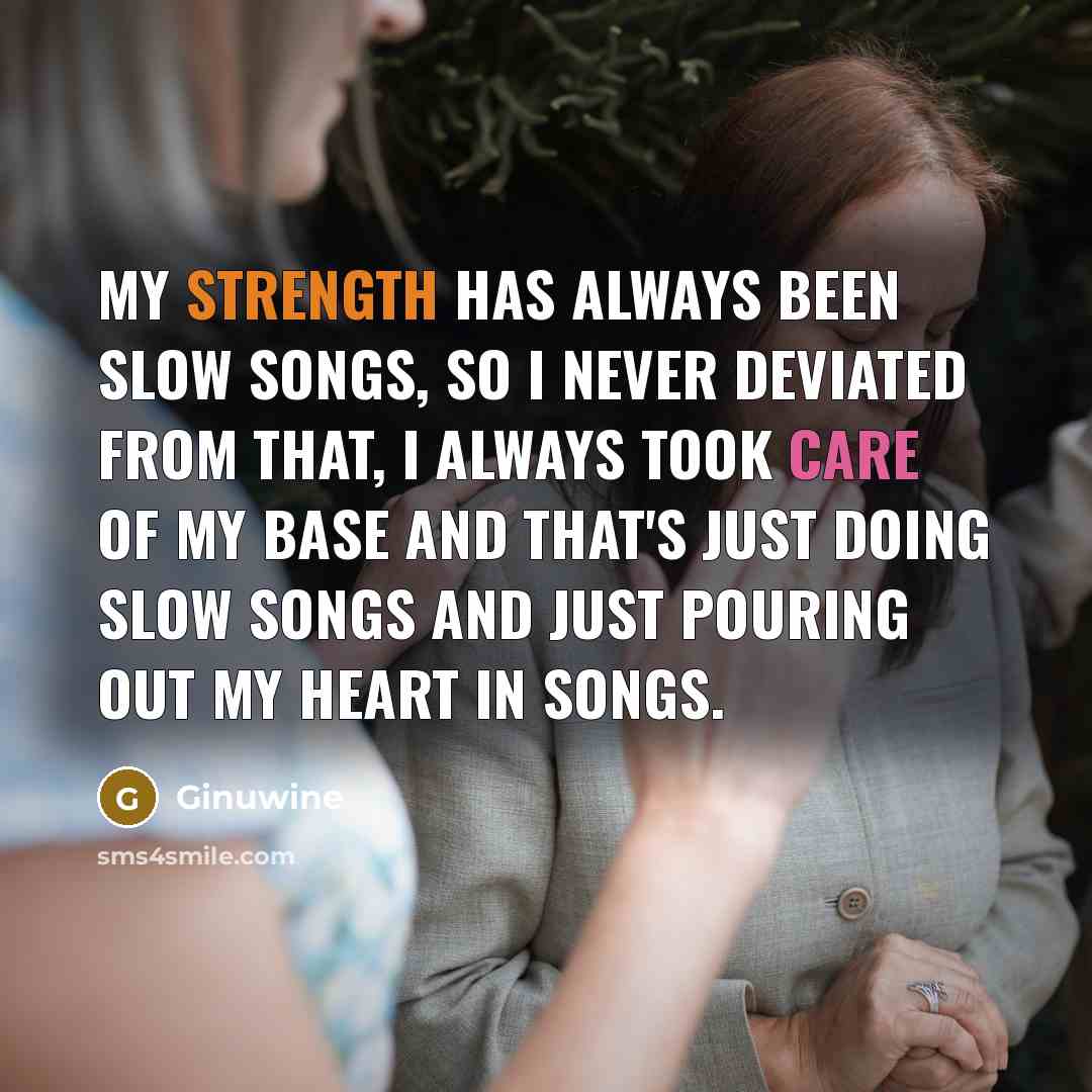 “My strength has always been slow songs, so I never…” quote by Ginuwine