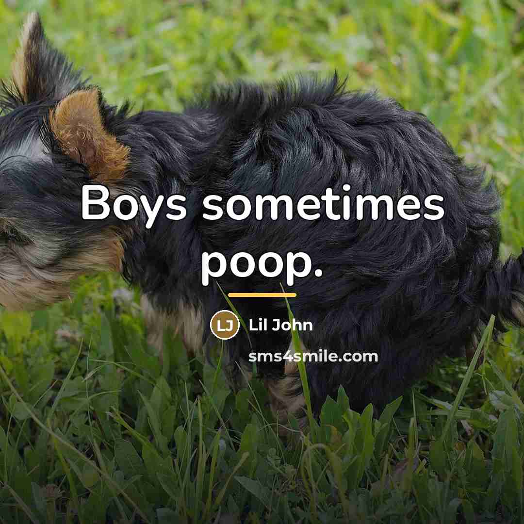 “Boys sometimes poop.…” quote by Lil John