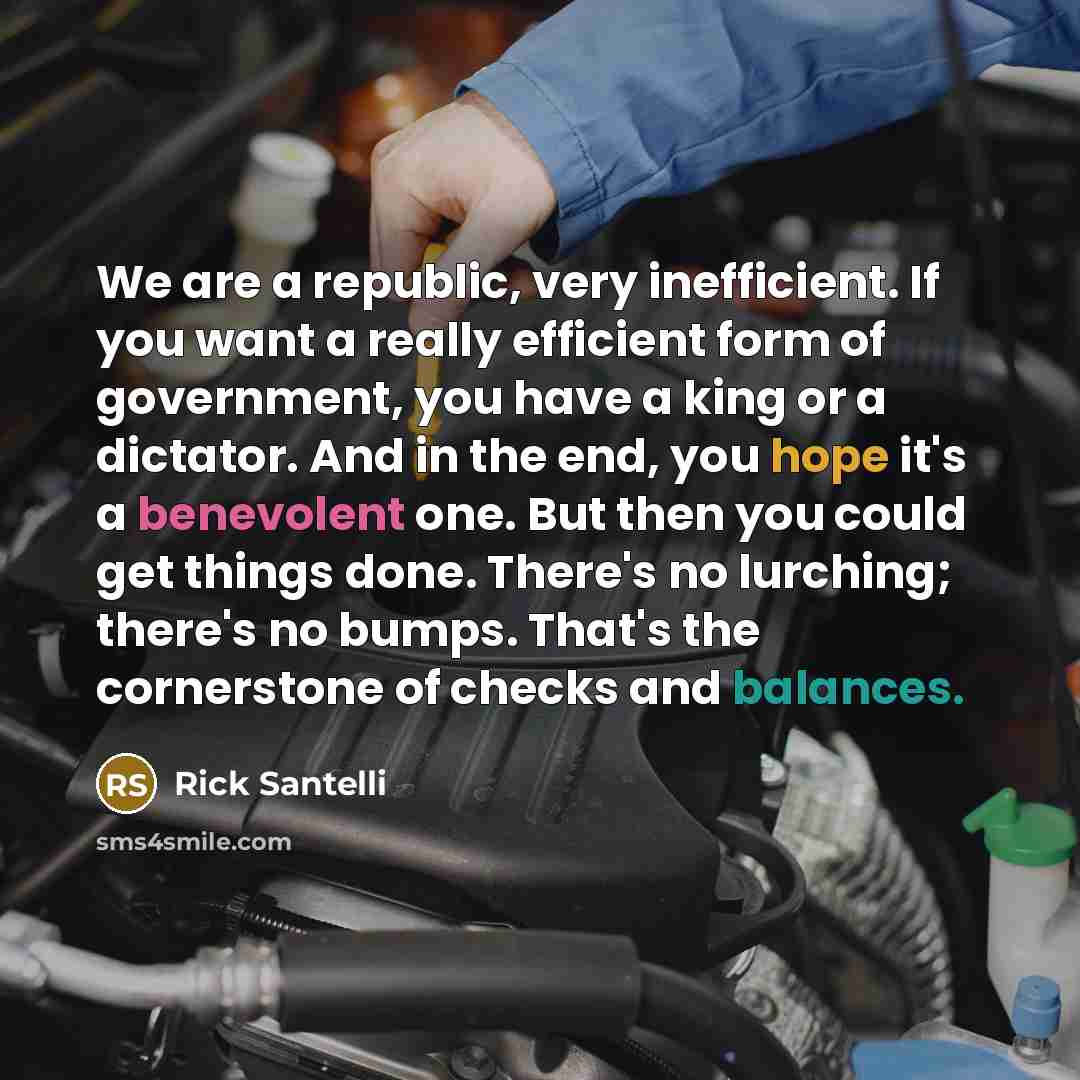 “We are a republic, very inefficient. If you want a…” quote by Rick Santelli