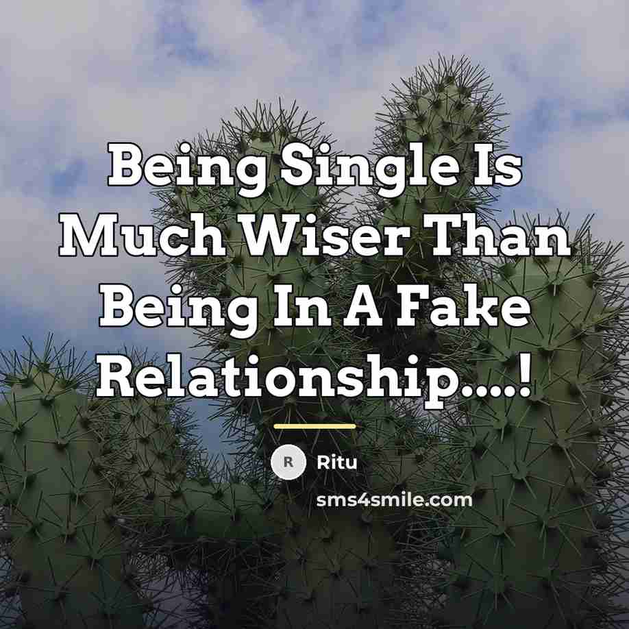“Being Single Is Much Wiser Than Being In A Fake…” quote by Ritu
