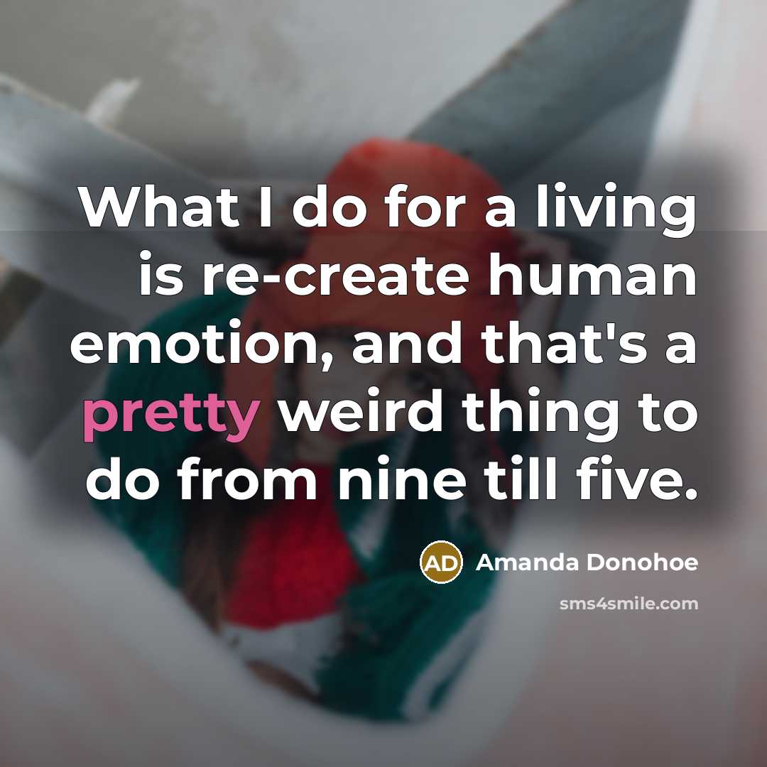 “What I do for a living is re-create human emotion,…” quote by Amanda Donohoe