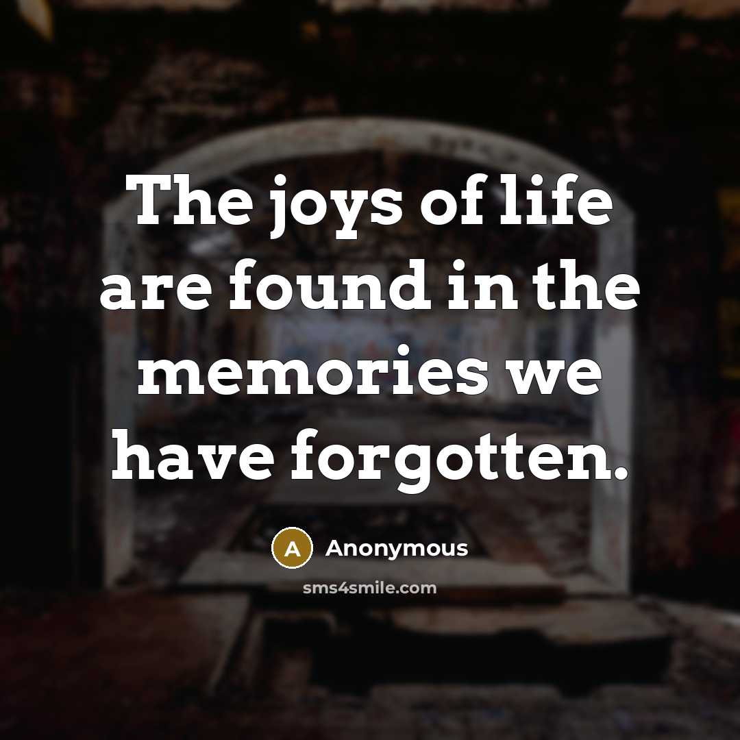 “The joys of life are found in the memories we…” quote by Anonymous