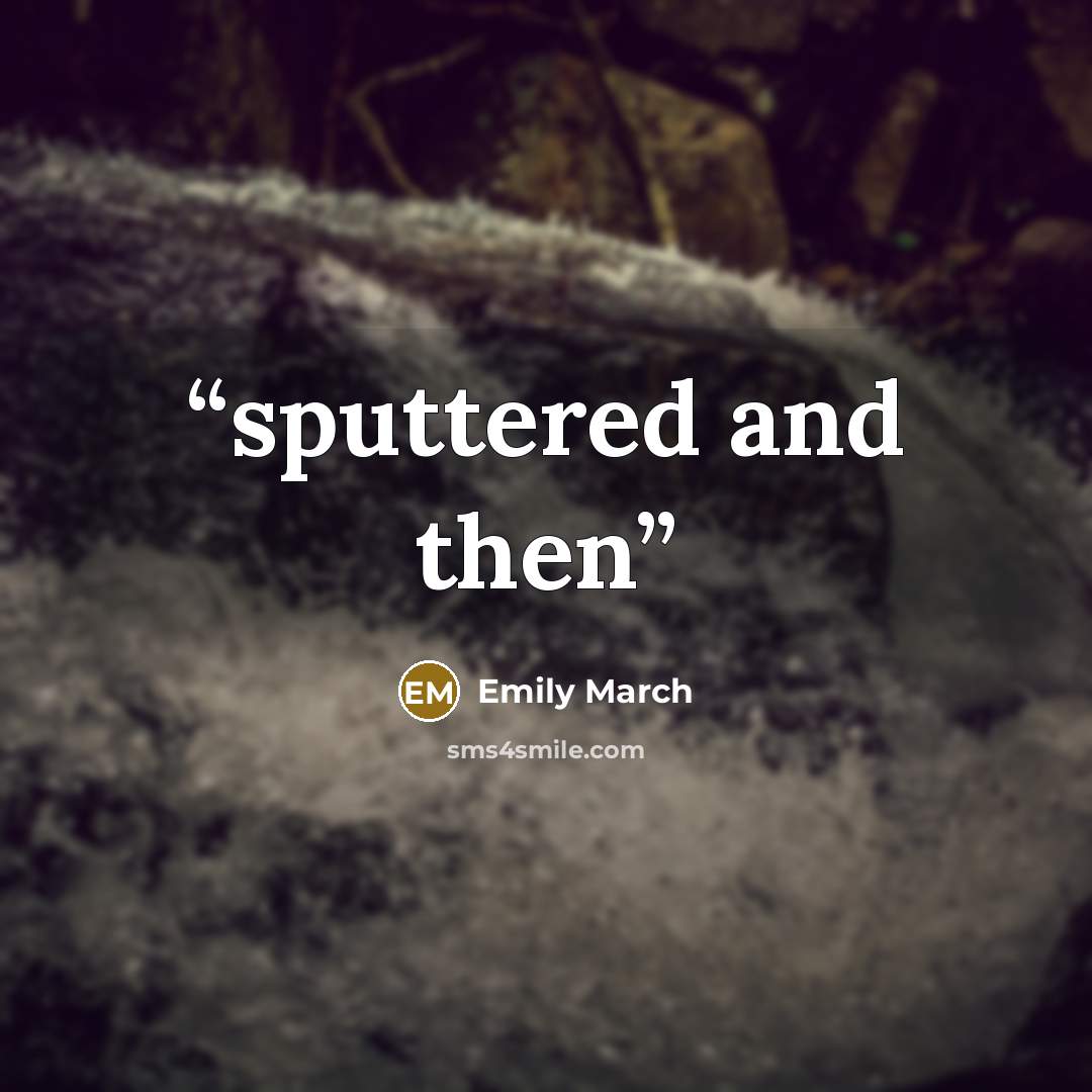 “sputtered and then” quote by Emily March