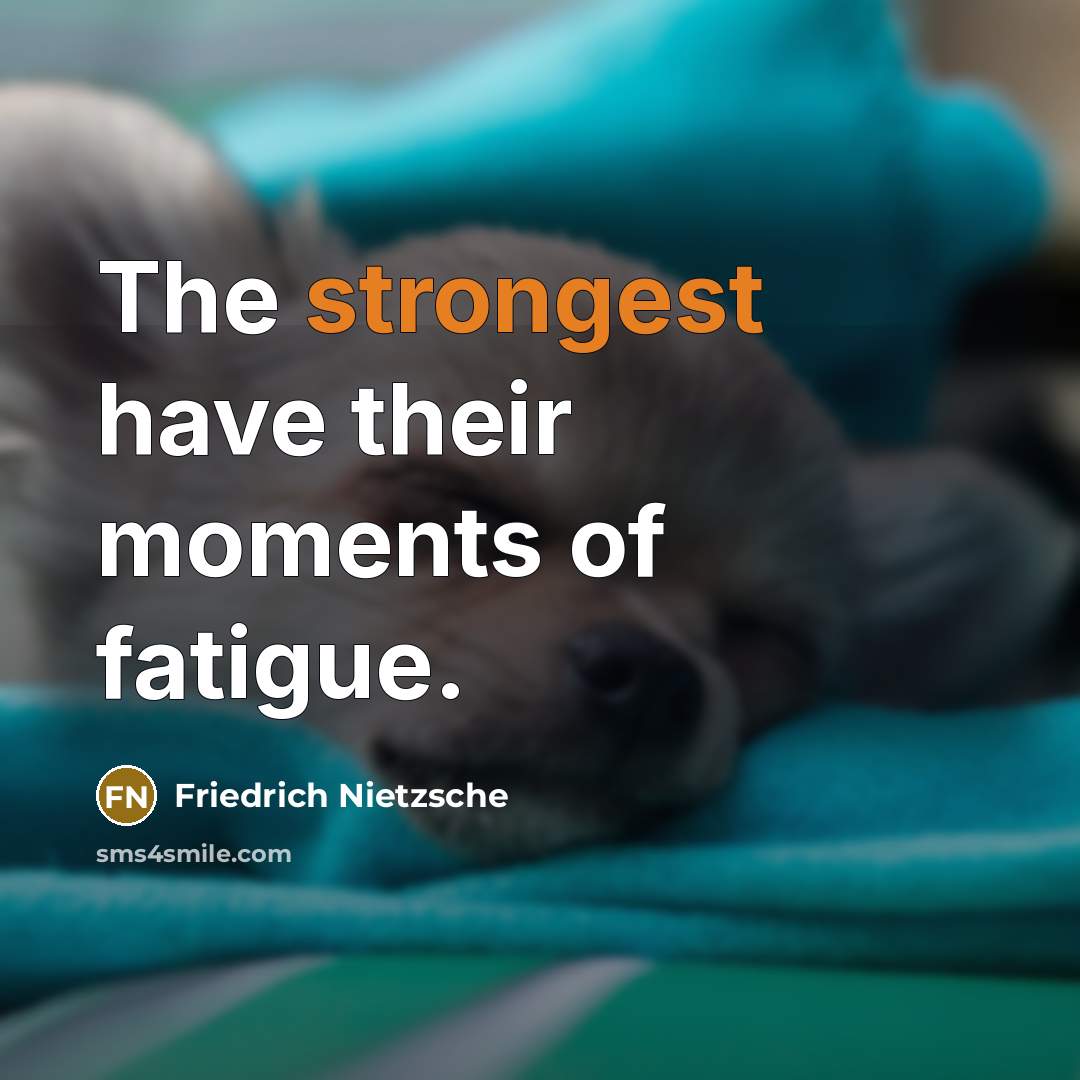 “The strongest have their moments of fatigue.…” quote by Friedrich Nietzsche