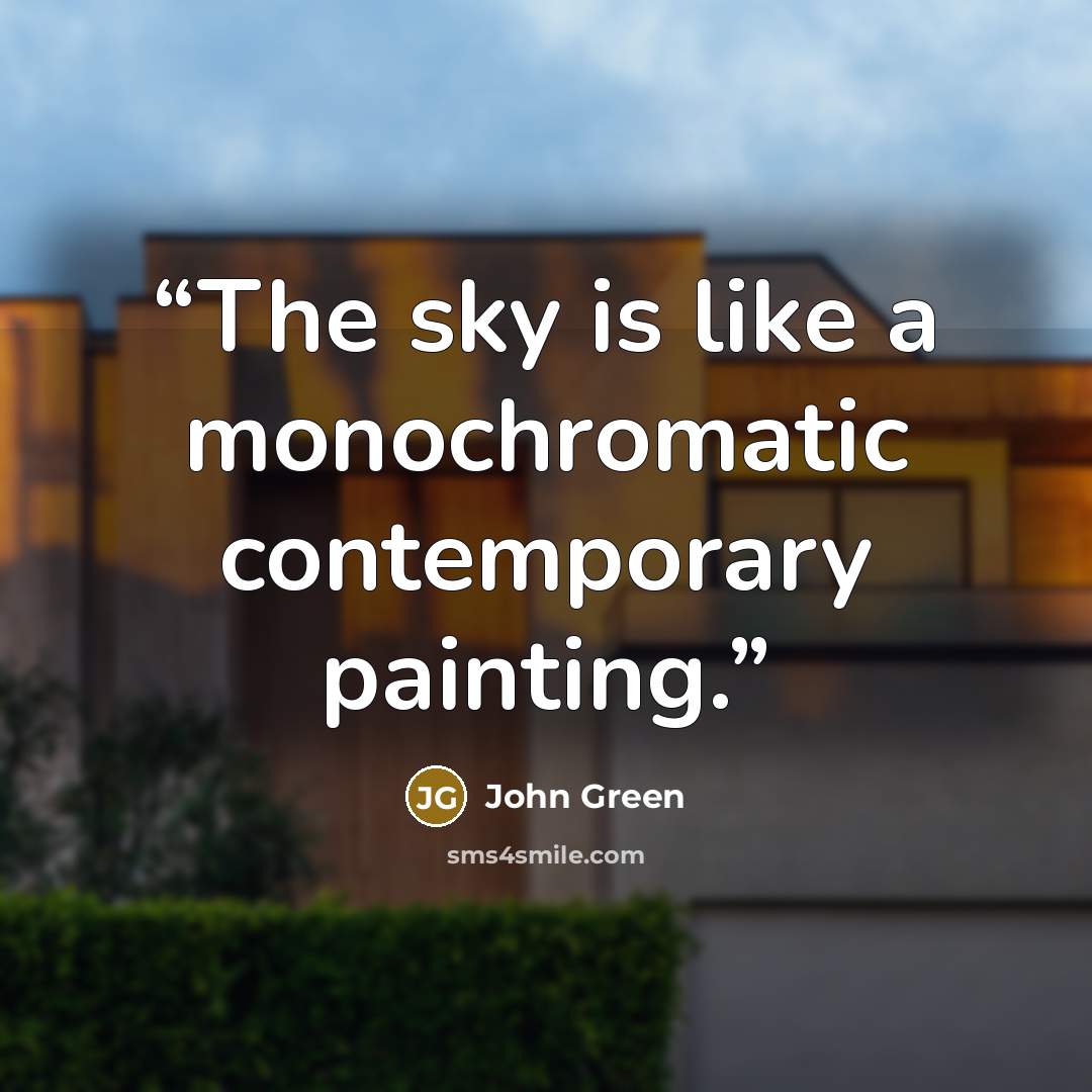 “The sky is like a monochromatic contemporary painting.” quote by John Green