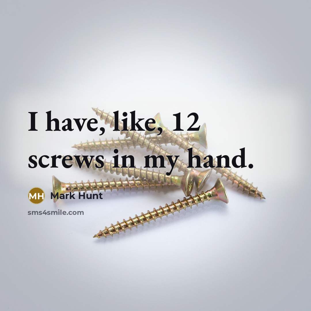 “I have, like, 12 screws in my hand.…” quote by Mark Hunt