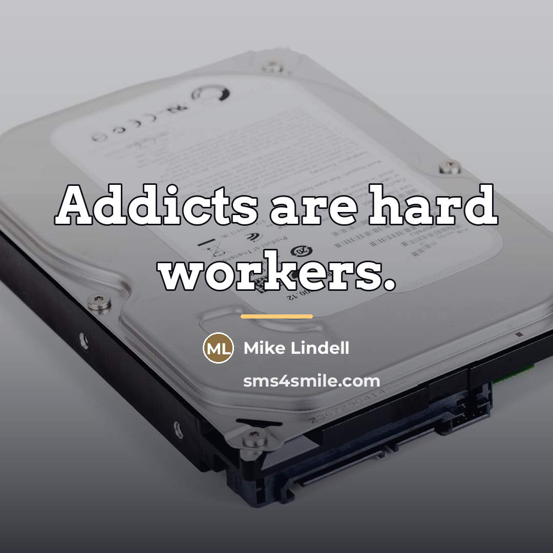 “Addicts are hard workers.…” quote by Mike Lindell