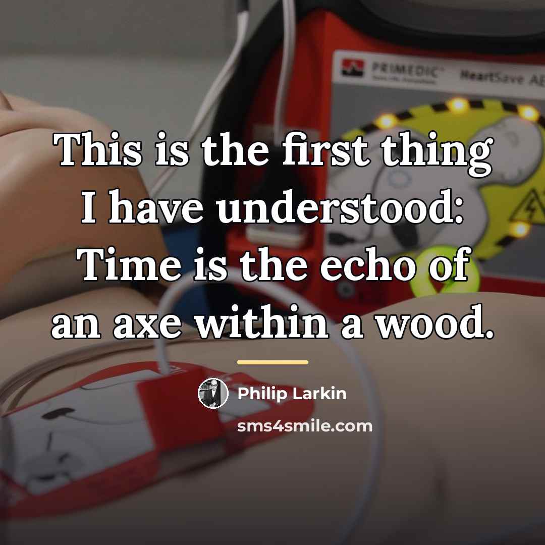 “This is the first thing I have understood: Time is…” quote by Philip Larkin