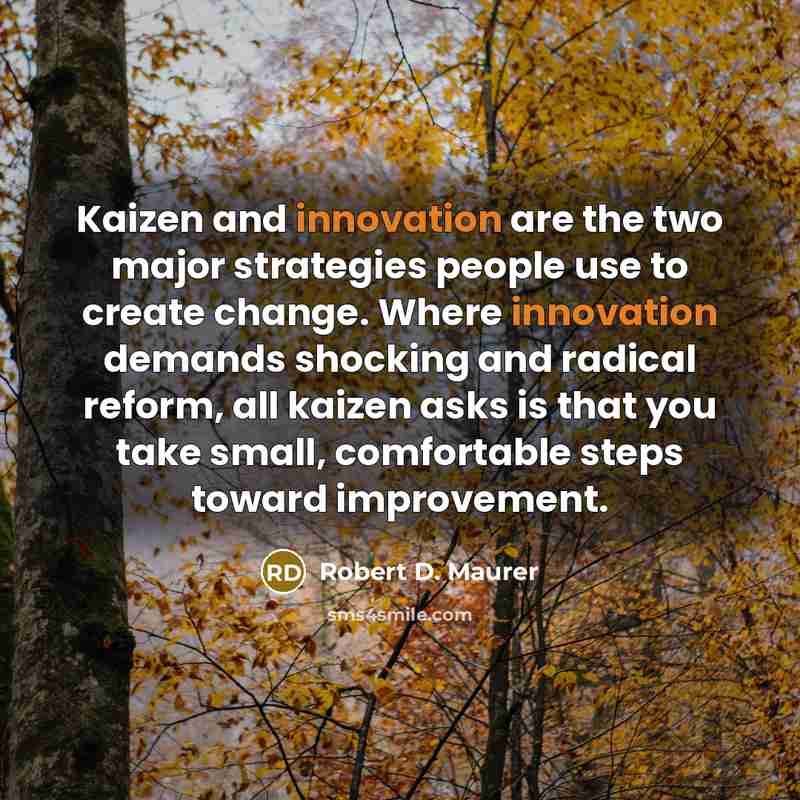 “Kaizen and innovation are the two major strategies people use…” quote by Robert D. Maurer