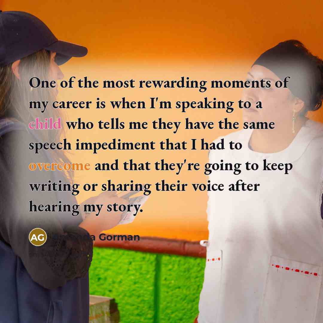 “One of the most rewarding moments of my career is…” quote by Amanda Gorman