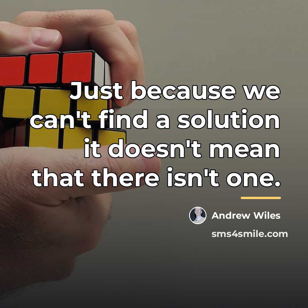“Just because we can't find a solution it doesn't mean…” quote by Andrew Wiles