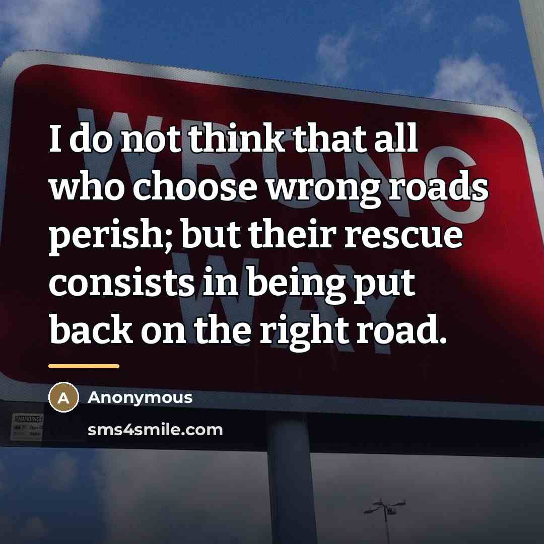 “I do not think that all who choose wrong roads…” quote by Anonymous